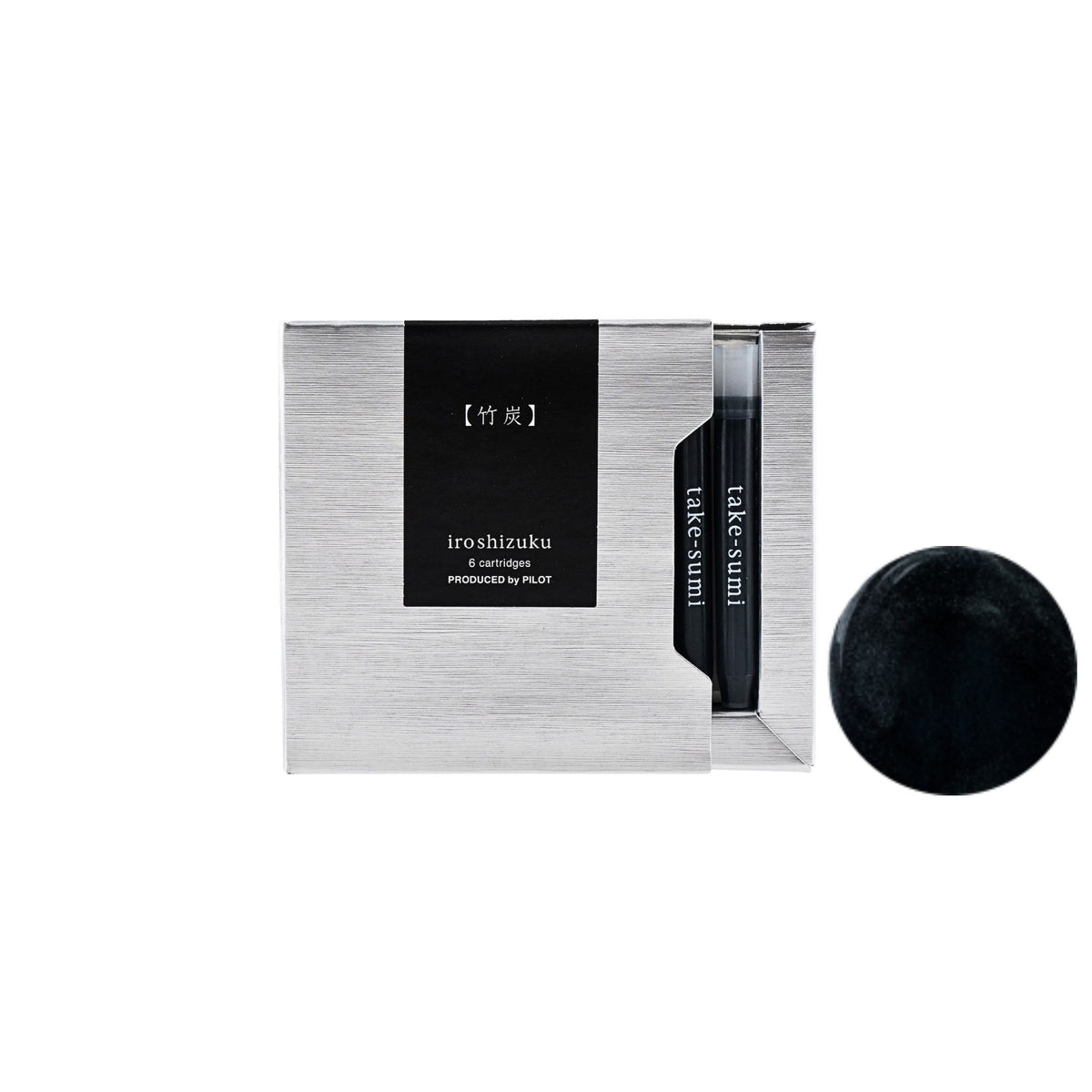 PILOT - iroshizuku - Fountain Pen - Ink Cartridge - 6pk - Bamboo Charcoal - take-sumi