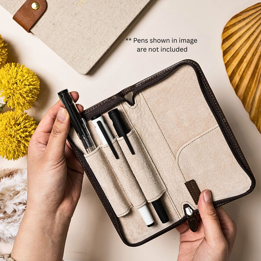 PILOT - Pensemble - Leather -  3-Pen Case - Dark Brown