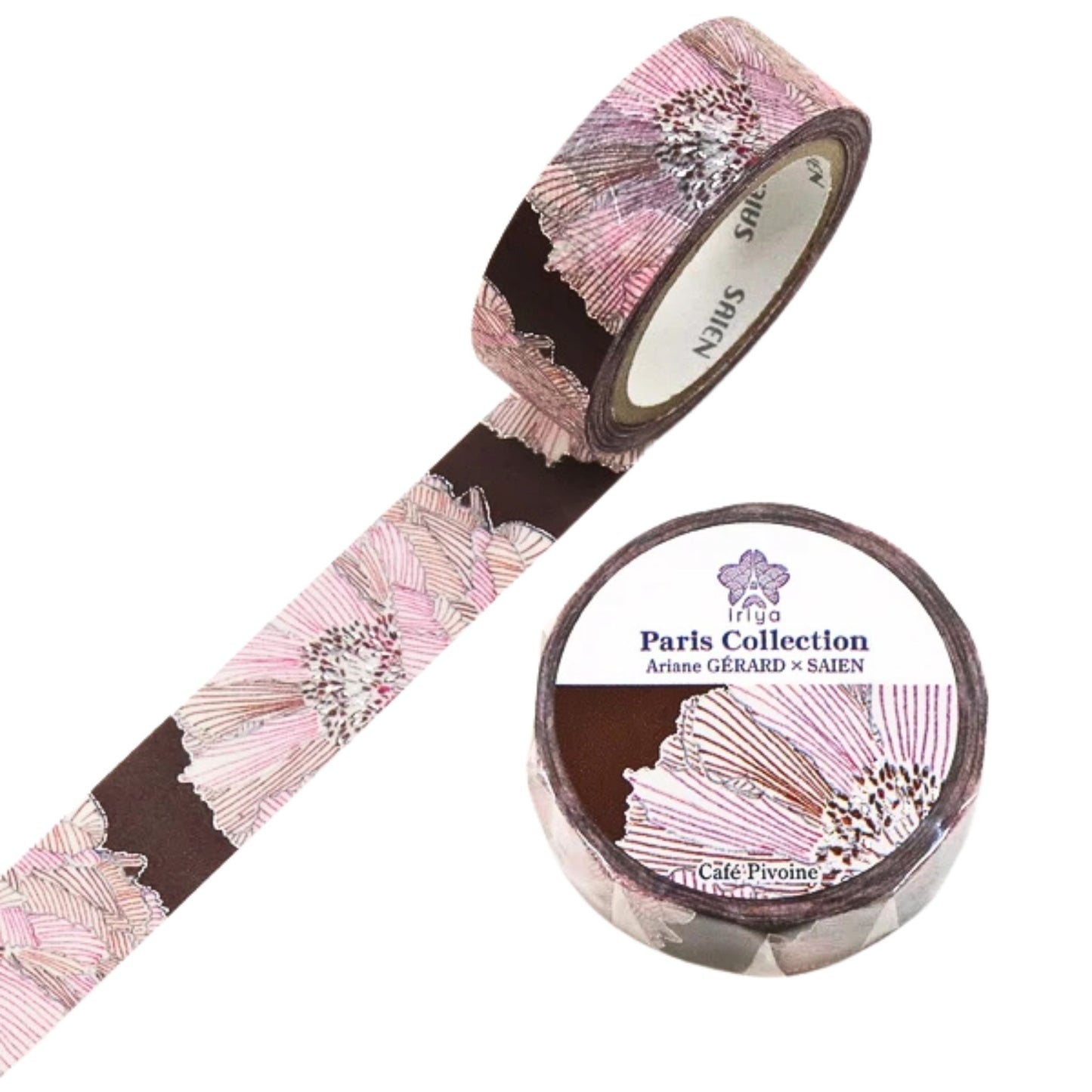 SAIEN - Ariane Gérard - Washi Tape - Silver Foil - Café Pivoine