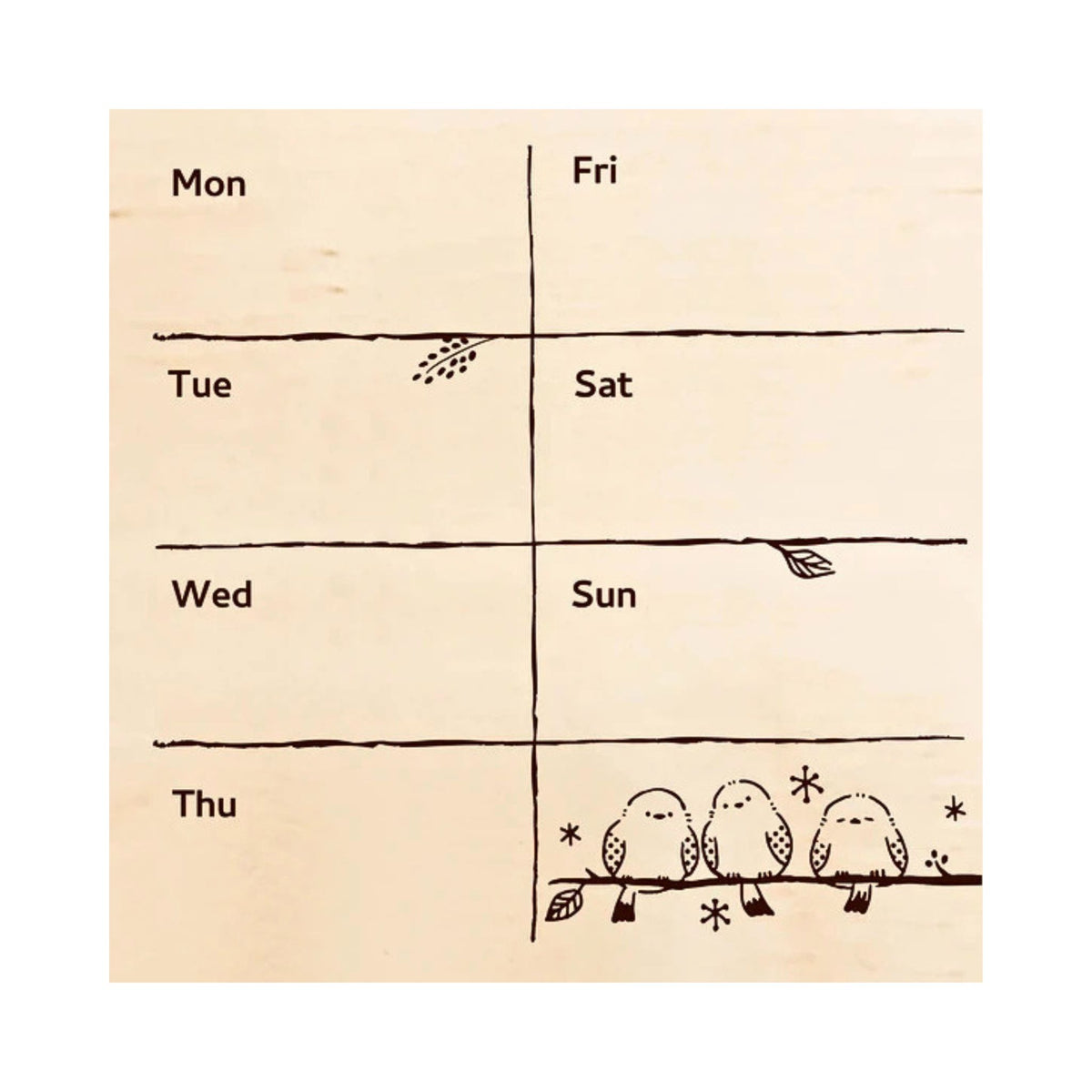 Sanby - Beverley - Rubber Stamp - Weekly - Calendar - Irodori Shimaenaga