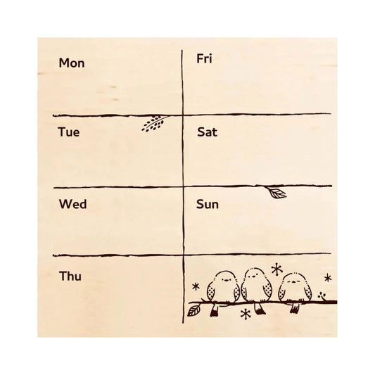 Sanby - Beverley - Rubber Stamp - Weekly - Calendar - Irodori Shimaenaga