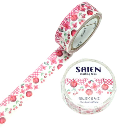 SAIEN - Washi Tape - Cherry Blossoms & Cherries