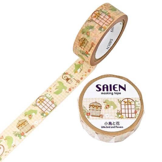SAIEN - Washi Tape - Little Bird & Flowers