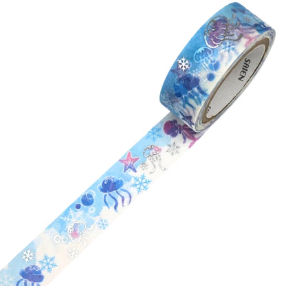 SAIEN - Washi Tape - Silver Foil - Jellyfish