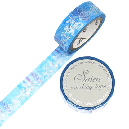 SAIEN - Washi Tape - Silver Foil - Shell