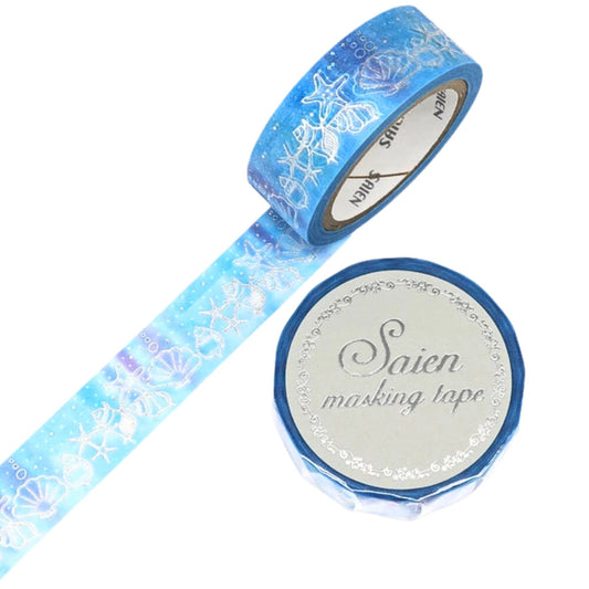 SAIEN - Washi Tape - Silver Foil - Shell