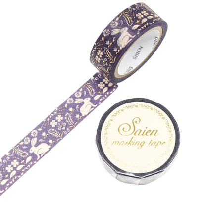 SAIEN - Washi Tape - Gold Foil - Classical Rabbit
