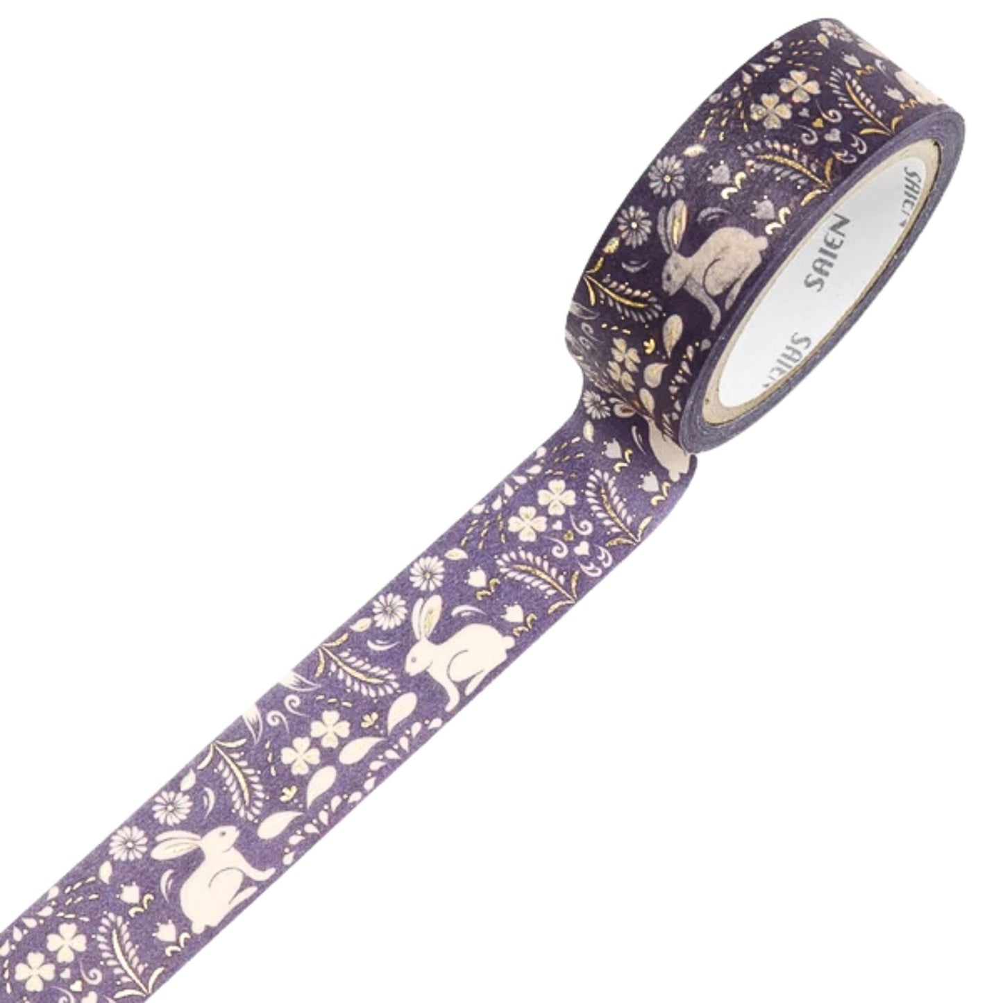 SAIEN - Washi Tape - Gold Foil - Classical Rabbit