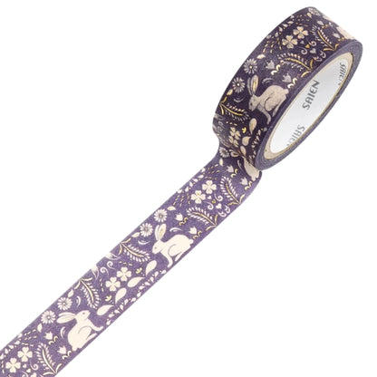 SAIEN - Washi Tape - Gold Foil - Classical Rabbit