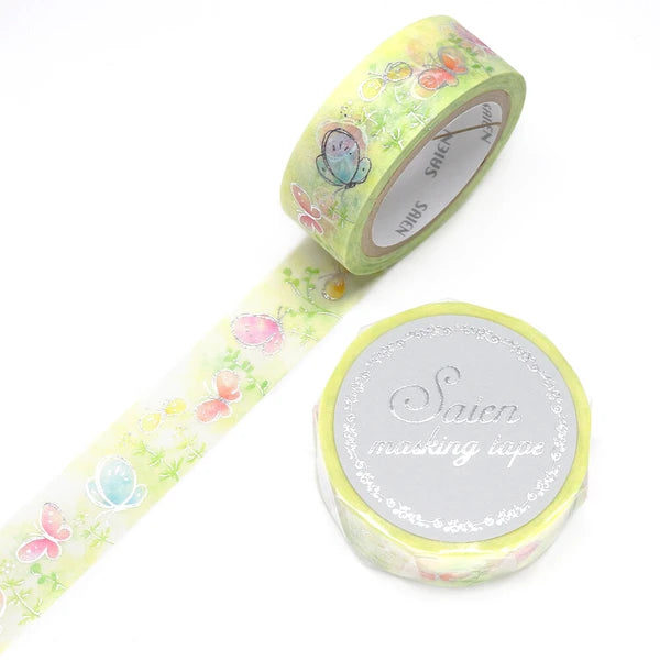 SAIEN - Washi Tape - Silver Foil - Butterfly