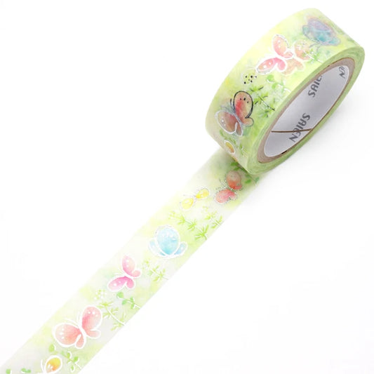 SAIEN - Washi Tape - Silver Foil - Butterfly