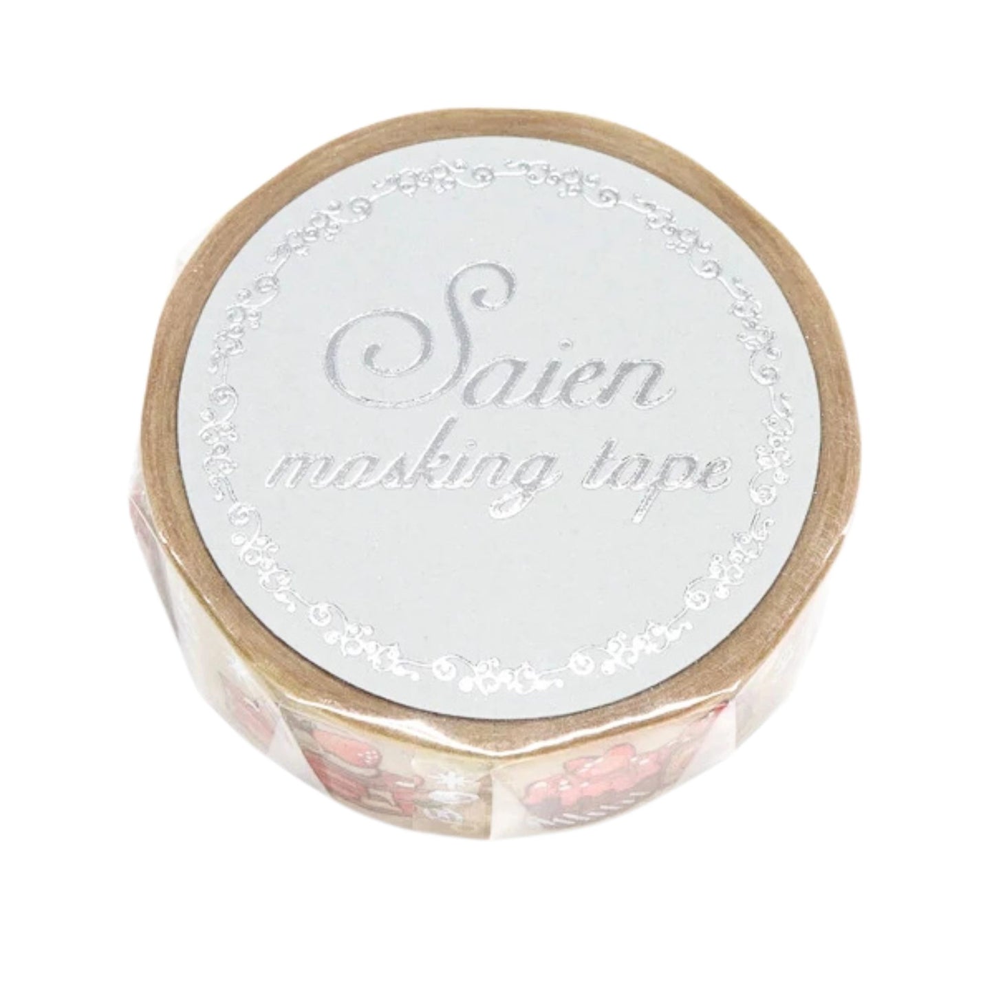 SAIEN - Washi Tape - Silver Foil - Strawberry Sweets
