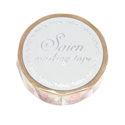 SAIEN - Washi Tape - Silver Foil - Strawberry Sweets