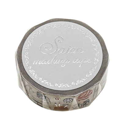 SAIEN - Washi Tape - Silver Foil - Sewing