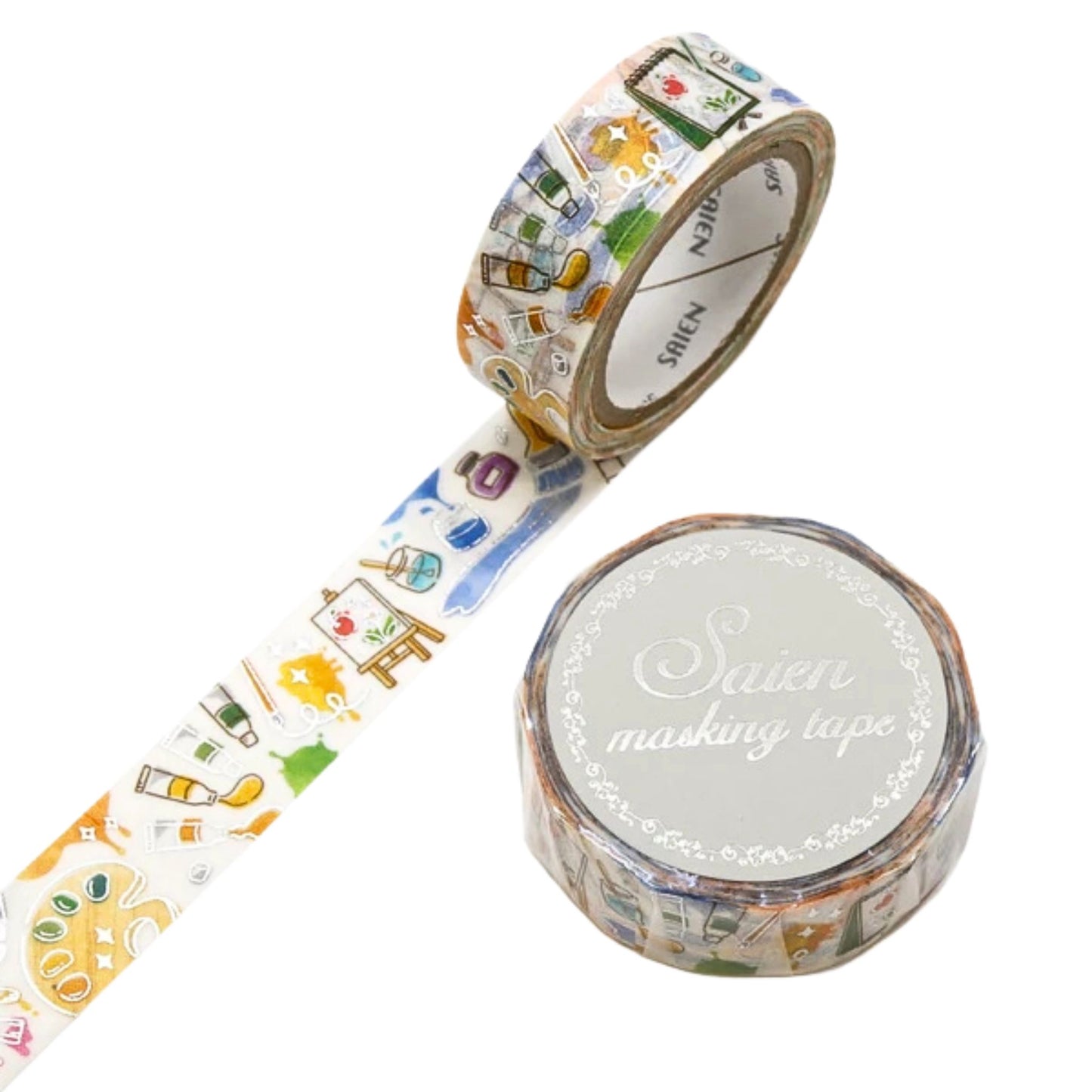 SAIEN - Washi Tape - Silver Foil - Drawing Tools