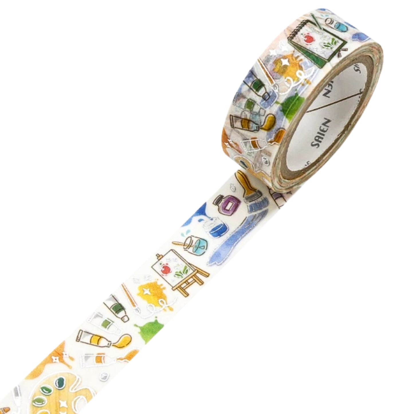 SAIEN - Washi Tape - Silver Foil - Drawing Tools