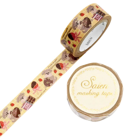 SAIEN - Washi Tape - Gold Foil - Chocolate