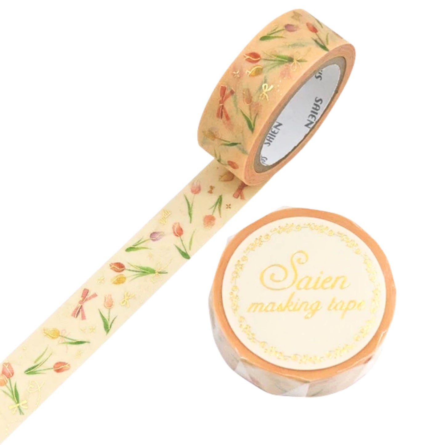 SAIEN - Washi Tape - Gold Foil - Tulip