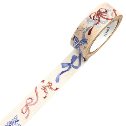 SAIEN - Washi Tape - Silver Foil - Sparkly Ribbon