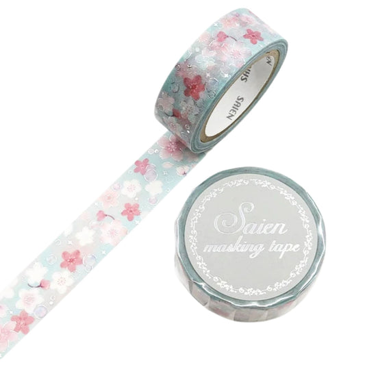 SAIEN - Washi Tape - Silver Foil - Sakura Soap