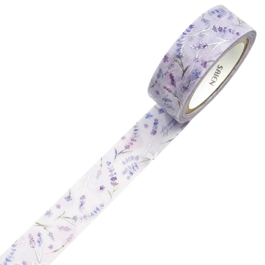 SAIEN - Washi Tape - Silver Foil - Lavender