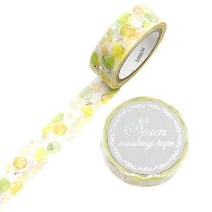 SAIEN - Washi Tape - Silver Foil - Honeycomb