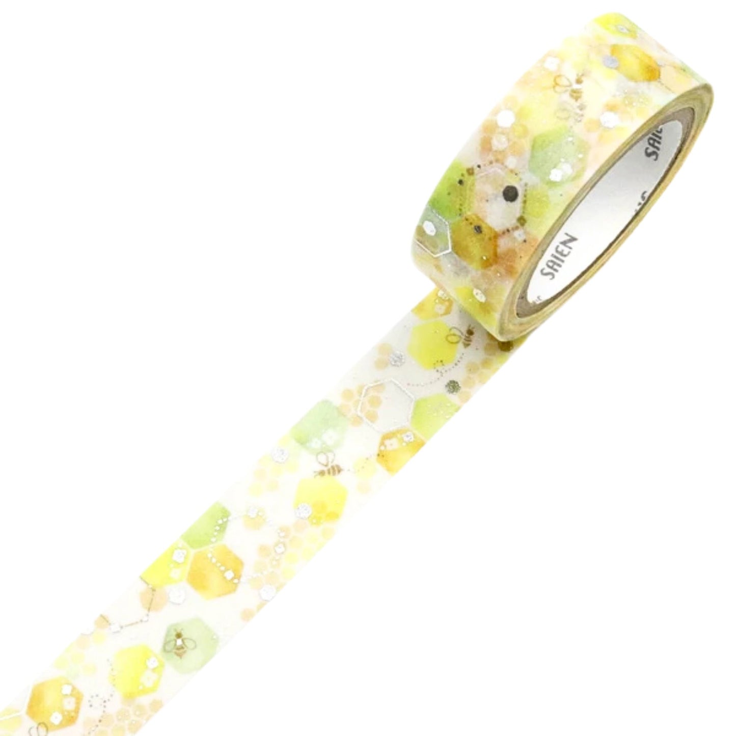 SAIEN - Washi Tape - Silver Foil - Honeycomb