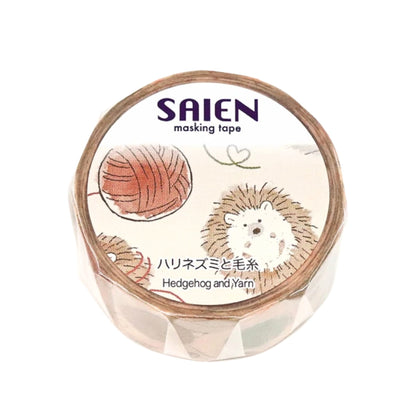 SAIEN - Washi Tape - Hedgehog & Yarn