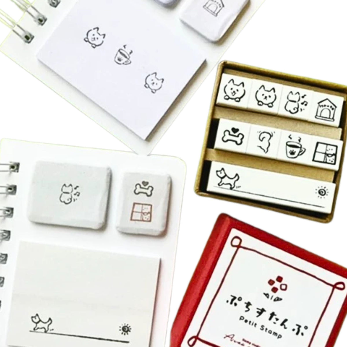 Sanby - Rubber Stamps - 9-Piece - Mini Stamp Set - Dog's Day