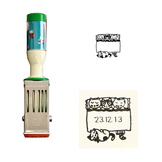Sanby - Yumi Kitagishi - Rotating Date Stamp - Goodnight Cat