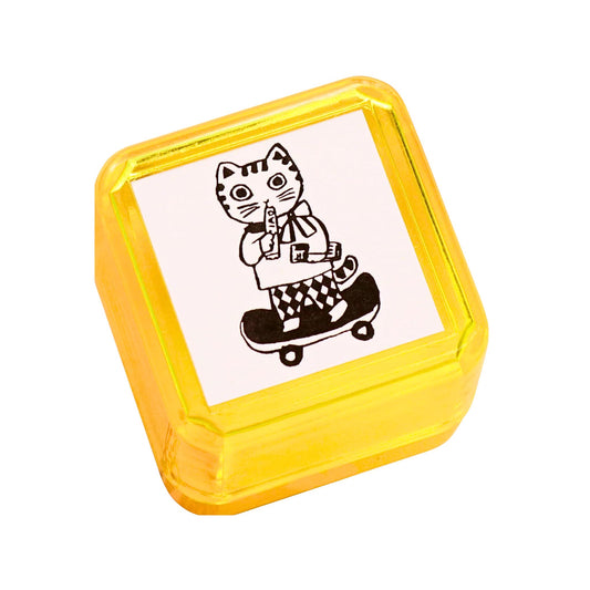 Sanby - Yumi Kitagishi - Pre-inked Stamp - Cat Outing