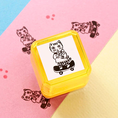 Sanby - Yumi Kitagishi - Pre-inked Stamp - Cat Outing