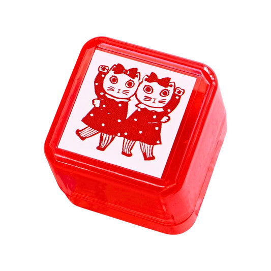 Sanby - Yumi Kitagishi - Pre-inked Stamp - Cat Duo
